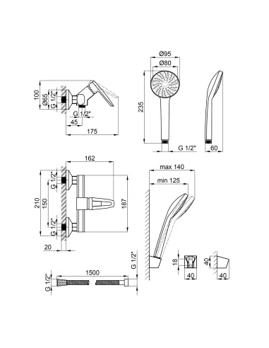Смеситель для душа Lidz CRM 13 33 010 цинк, хром - 2