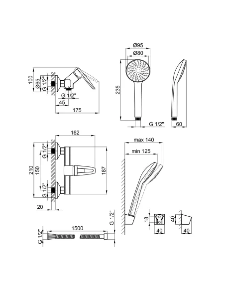 Смеситель для душа Lidz CRM 13 33 010 цинк, хром - 2