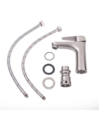 Змішувач для умивальника з нержавіючої сталі Lidz NKS 09 35 001F - 6