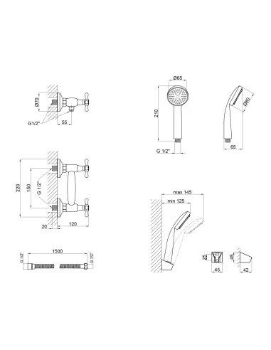 Змішувач для душу Lidz CRM Dominox 15 363 хром - 2