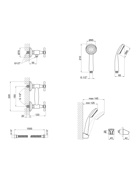 Змішувач для душу Lidz CRM Dominox 15 363 хром - 2