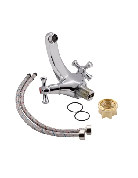 Смеситель для умывальника Lidz CRM 75 21 161F цинк, хром - 4