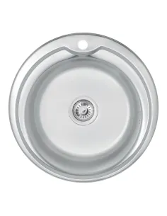 Кухонна мийка кругла Lidz Satin 510-D 0,6 мм - 1