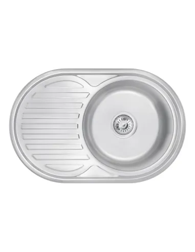 Кухонна мийка овальна Lidz Satin 7750 0,6 мм - 1
