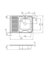 Кухонная мойка прямоугольная Lidz Satin 6080-R 0,6 мм - 2