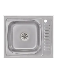 Кухонна мийка прямокутна Lidz Satin 6050-L 0,6 мм - 1