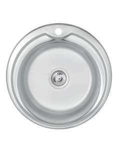 Кухонна мийка кругла Lidz Satin 510-D 0,8 мм - 1