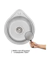 Кухонна мийка кругла Lidz Satin 4539 0,8 мм - 3
