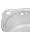 Кухонна мийка кругла Lidz Satin 4539 0,8 мм - 5