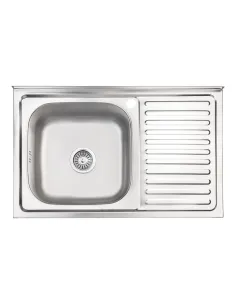 Кухонна мийка прямокутна Lidz Satin 5080-L 0,8 мм - 1
