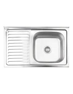 Кухонна мийка прямокутна Lidz Satin 5080-R 0,8 мм - 1