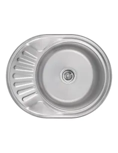 Кухонна мийка овальна Lidz Satin 5745 0,8 мм - 1