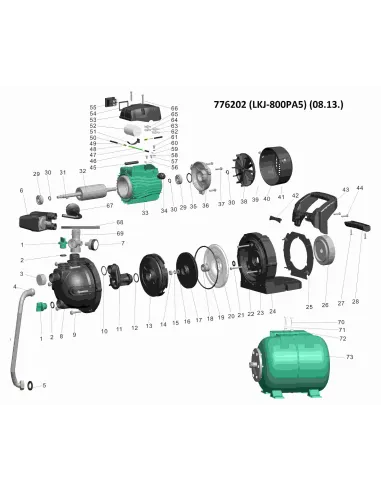 Насосная станция Leo 776202 LKJ-800PA5 0.8 кВт, бак 24 литра - 3