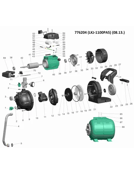 Насосна станція Leo 776204 LKJ-1100PA5 1.1 кВт, 24л - 4