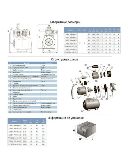 Насосна станція Leo 776382 AJm45A3 0.45кВт, 24л - 2