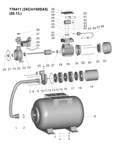 Насосна станція Leo 776411 3XCm100SA5 0.6кВт, багатоступінчастий, 24л - 3