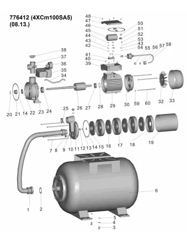Насосна станція Leo 776412 4XCm100SA5, 0.75кВт, багатоступеневий, 24л - 4