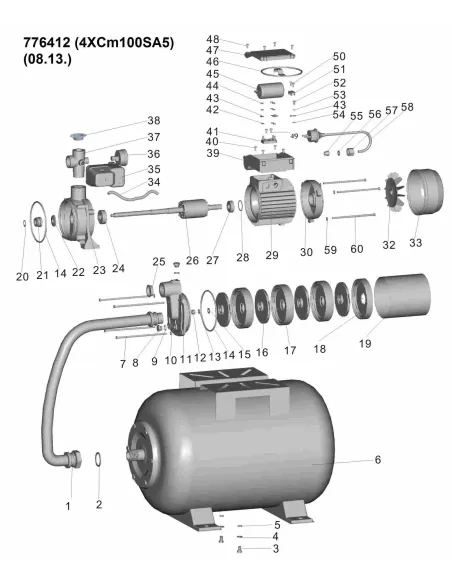 Насосна станція Leo 776412 4XCm100SA5, 0.75кВт, багатоступеневий, 24л - 4