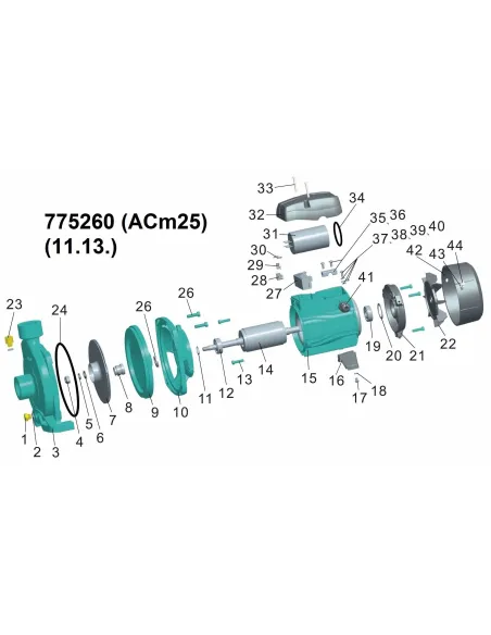 Поверхностный насос центробежный Leo 775260 ACm25 0.25кВт - 4 Поверхностный насос центробежный Leo 775260 ACm25 0.25кВт - 4