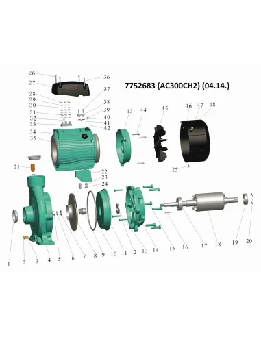 Поверхностный насос центробежный Leo 7752683 380В AC300CH2 3кВт - 3