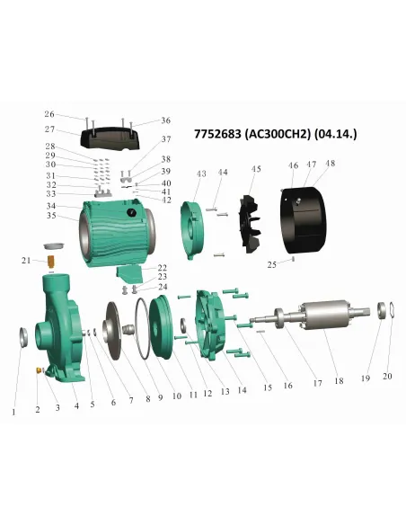 Поверхностный насос центробежный Leo 7752683 380В AC300CH2 3кВт - 3