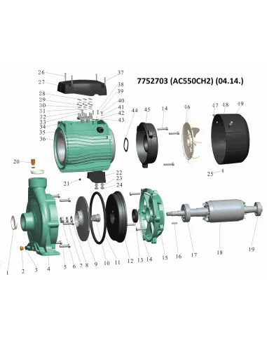 Поверхностный насос центробежный Leo 7752703 380В AC550CH2 5.5кВт - 4
