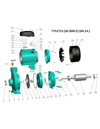 Поверхностный насос центробежный Leo 7752713 380В AC300C2 3кВт - 2