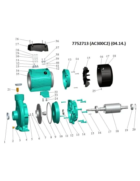 Поверхностный насос центробежный Leo 7752713 380В AC300C2 3кВт - 2