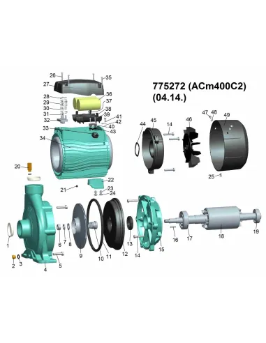 Поверхностный насос центробежный Leo 775272 ACm400C2 4кВт - 3