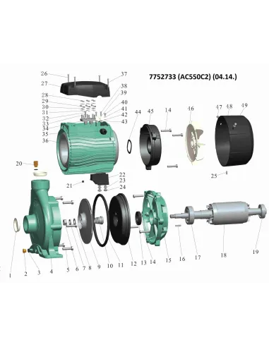 Поверхневий насос відцентровий Leo 7752733 380В AC550C2 5.5кВт - 4