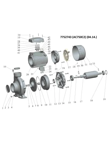 Поверхневий насос відцентровий Leo 7752743 380В AC750C2 7.5кВт - 4