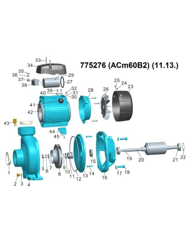 Поверхневий насос відцентровий Leo 775276 ACm60B2 0.6кВт - 2