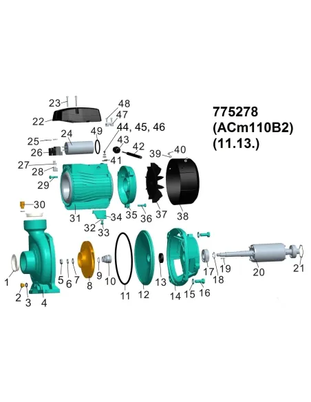 Поверхневий насос відцентровий Leo 775278 ACm110B2 1.1кВт - 2