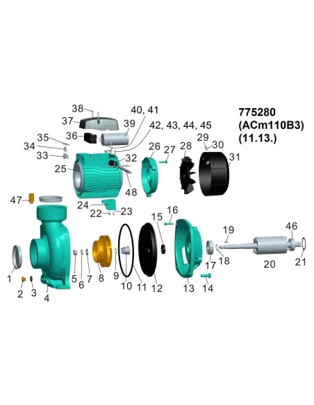 Поверхневий насос відцентровий Leo 775280 ACm110B3 1.1кВт - 2