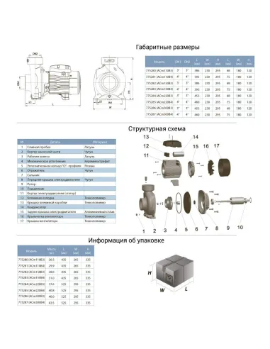 Поверхневий насос відцентровий Leo 775280 ACm110B3 1.1кВт - 3
