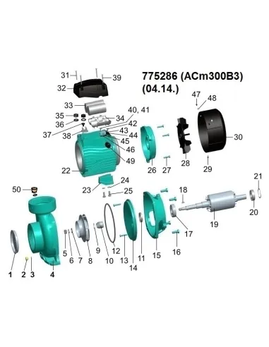 Поверхностный насос центробежный Leo 775286 ACm300B3 3кВт - 2