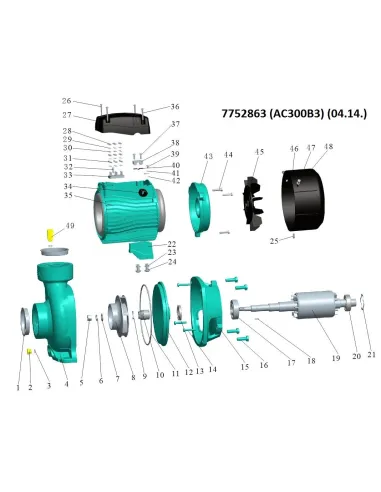 Поверхностный насос центробежный Leo 7752863 380В AC300B3 3кВт - 2