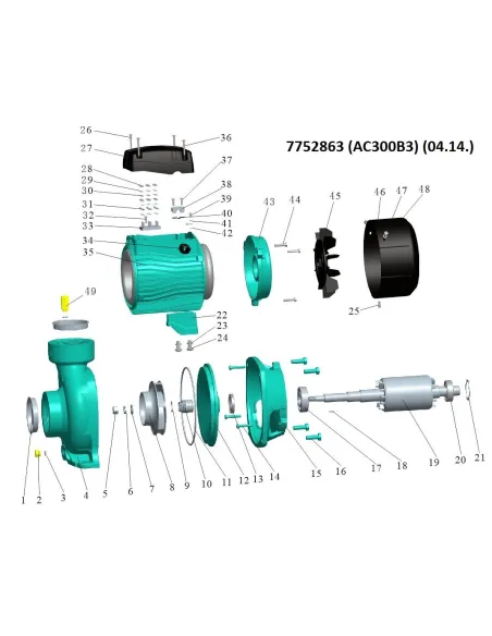 Поверхностный насос центробежный Leo 7752863 380В AC300B3 3кВт - 2