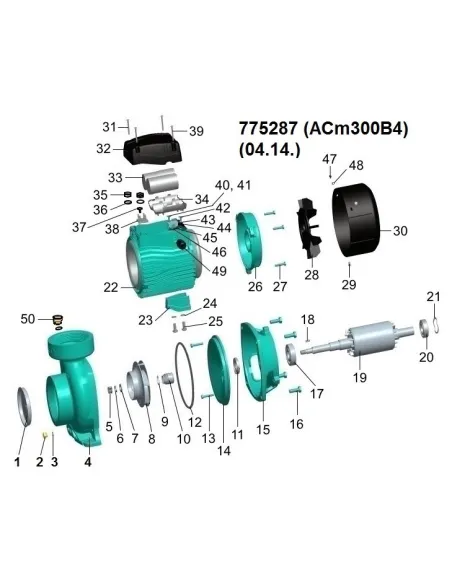 Поверхностный насос центробежный Leo 775287 ACm300B4 3кВт - 3