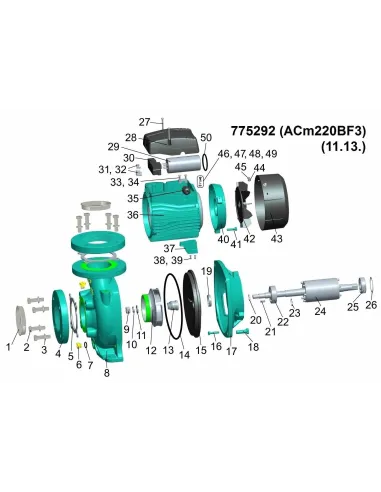 Поверхностный насос центробежный Leo 775292 ACm220BF3 2.2кВт - 2