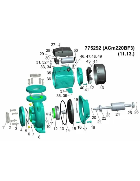 Поверхностный насос центробежный Leo 775292 ACm220BF3 2.2кВт - 2