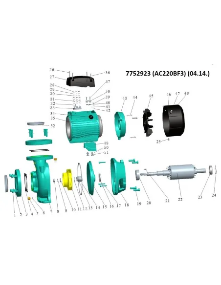 Поверхностный насос центробежный Leo 7752923 380В AC220BF3 2.2кВт - 3