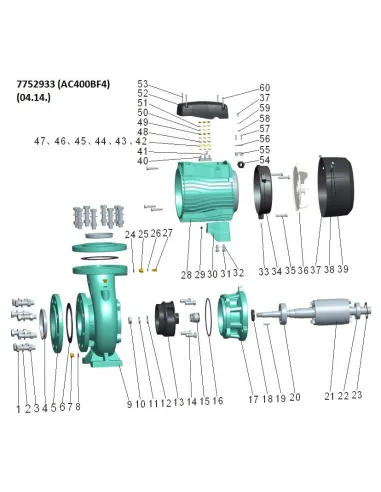 Поверхностный насос центробежный Leo 7752933 380В AC400BF4 4кВт - 3