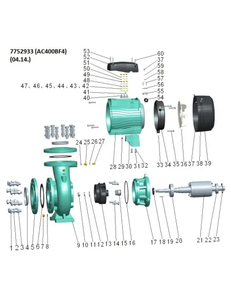 Поверхностный насос центробежный Leo 7752933 380В AC400BF4 4кВт - 3