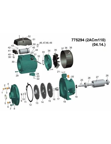 Поверхностный насос центробежный Leo 775294 2ACm110 1.1кВт - 2