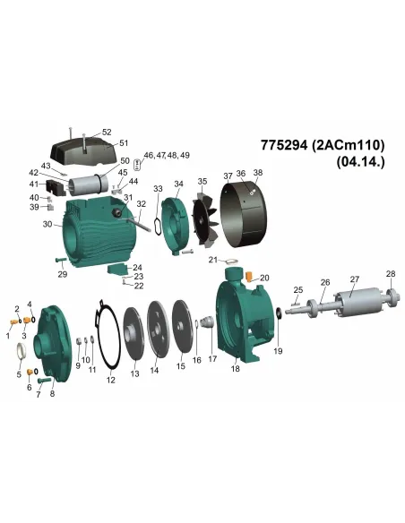 Поверхностный насос центробежный Leo 775294 2ACm110 1.1кВт - 2