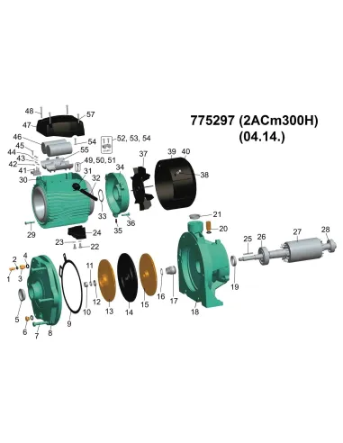 Поверхневий насос відцентровий Leo 775297 2ACm300H 3кВт - 3