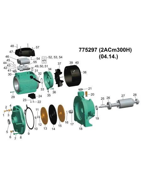 Поверхневий насос відцентровий Leo 775297 2ACm300H 3кВт - 3