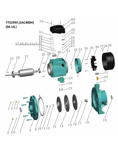 Поверхностный насос центробежный Leo 7752993 380В 2ACm400H 4кВт - 4