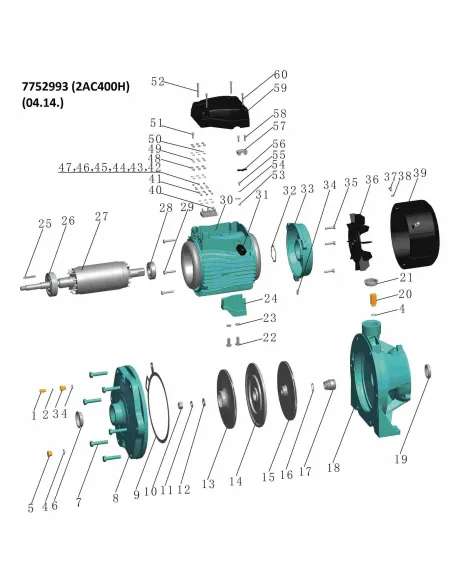 Поверхностный насос центробежный Leo 7752993 380В 2ACm400H 4кВт - 4